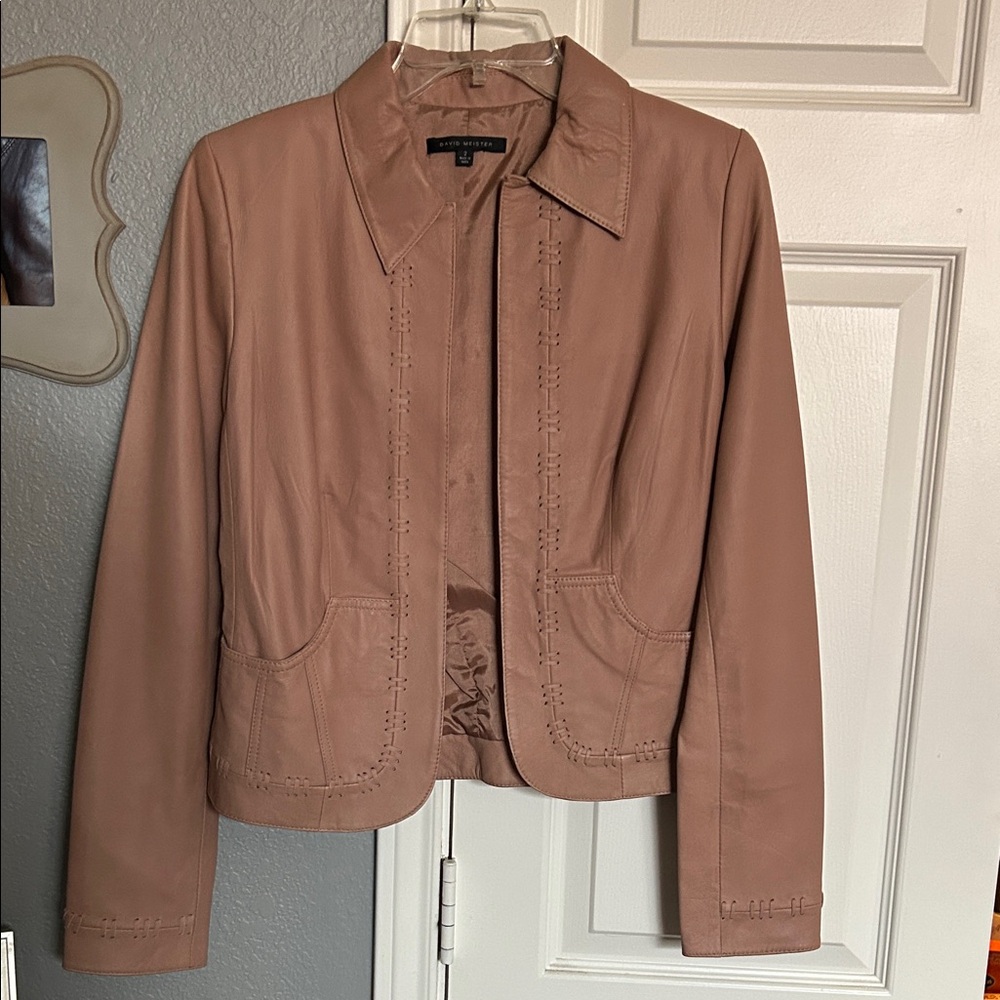 David Meister leather jacket size 2 LIKE NEW